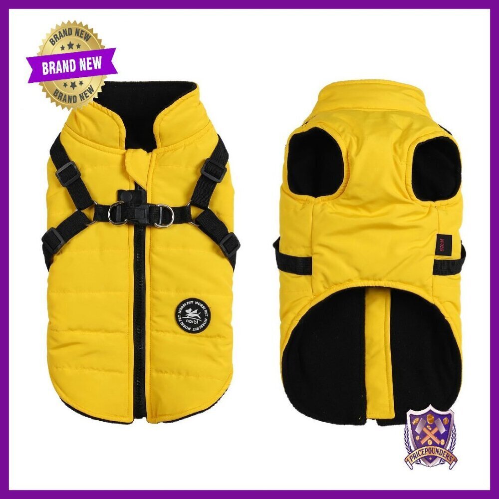 Small Dog Winter Coat with Built-in Harness Waterproof Puffer Vest